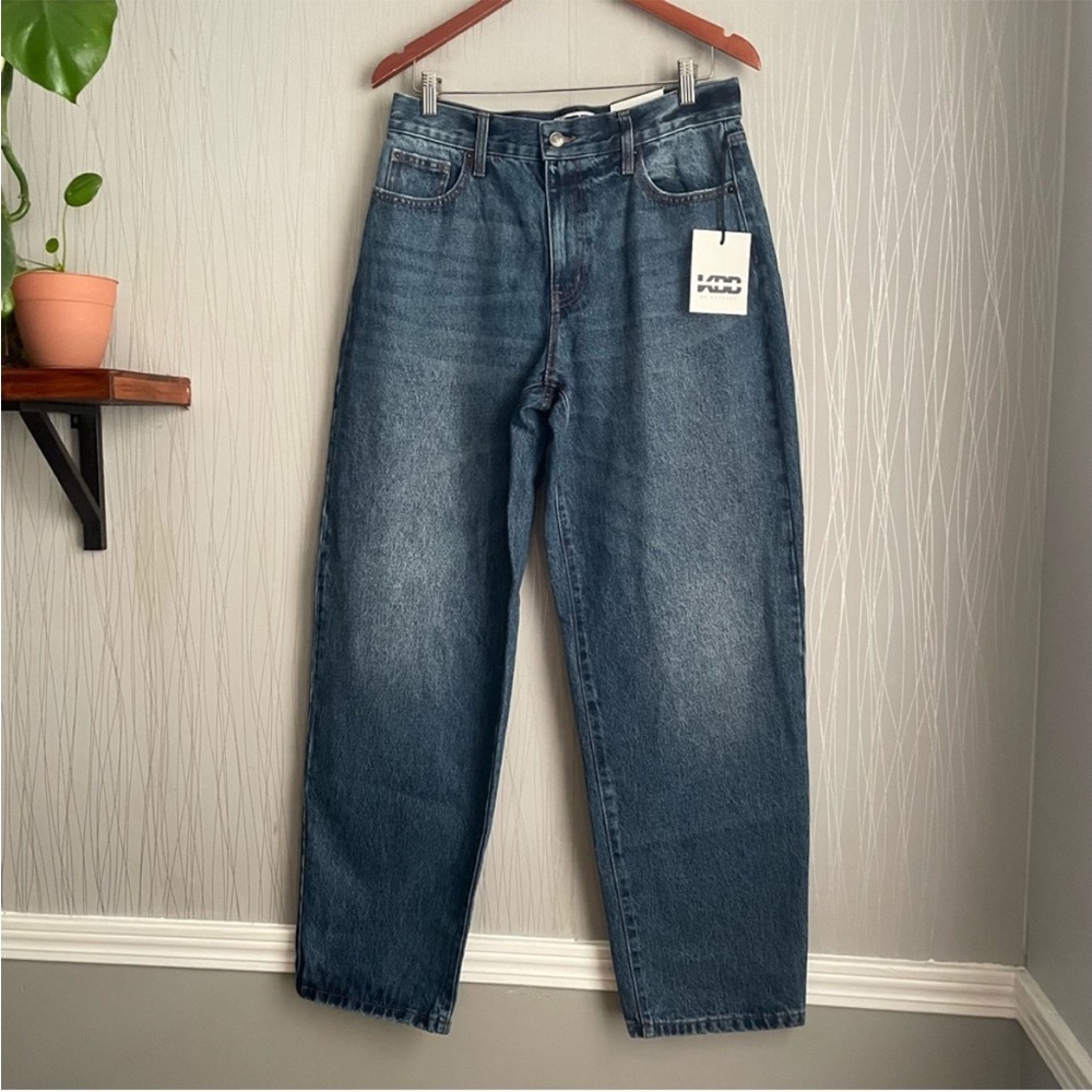KBB by KAHLANA x Target Women's 6 Mid-Rise Wide Leg The Kahlana Jean Dark Wash - Picture 4 of 16